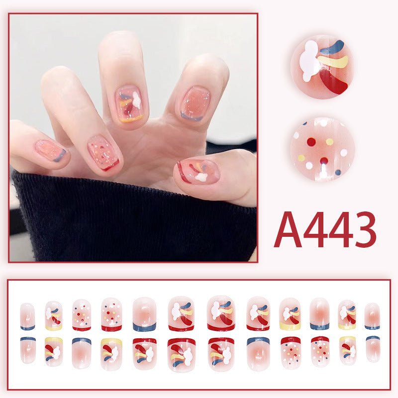 Ins-style rainbow pattern nail art