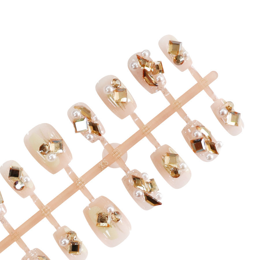 Shiny sequin pearl and diamond nail polish