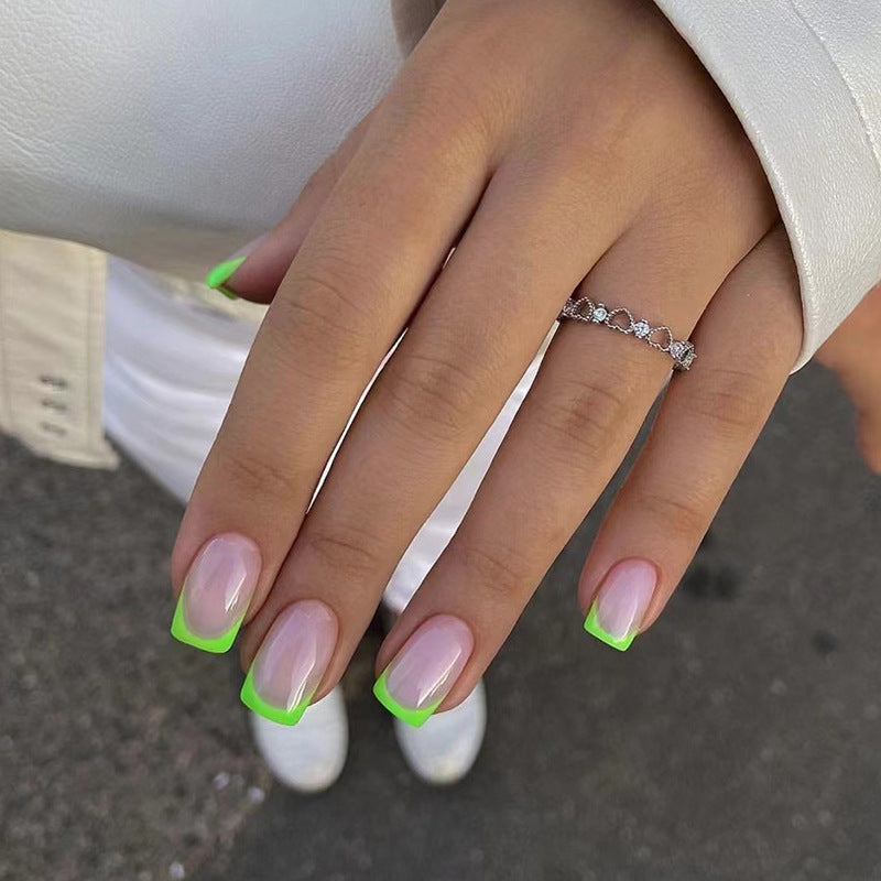 Minimalist green Instagram style girl's unique manicure