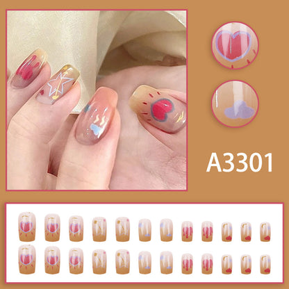Spring and Summer Colorful Hand-Painted Nails