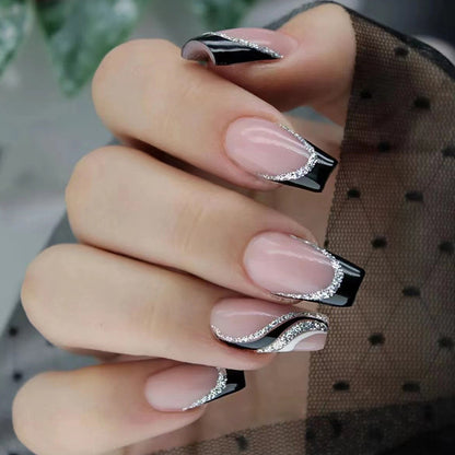 European and American fashion "ins" style black glitter nail polish