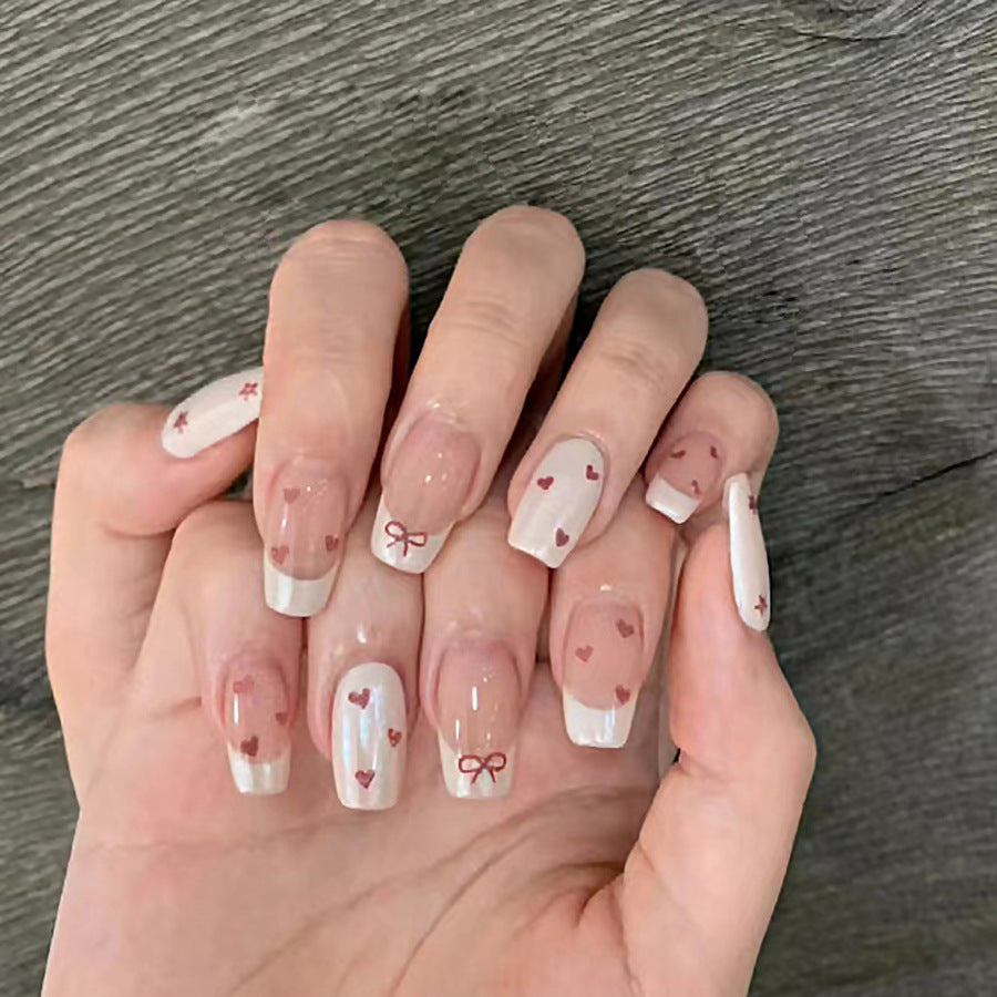 Love Heart Bow Personalized Nail Art