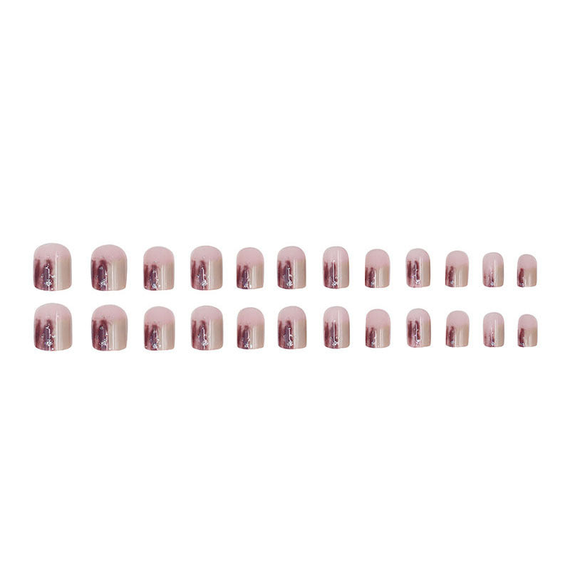 Cherry two-tone shading minimalist nail wear