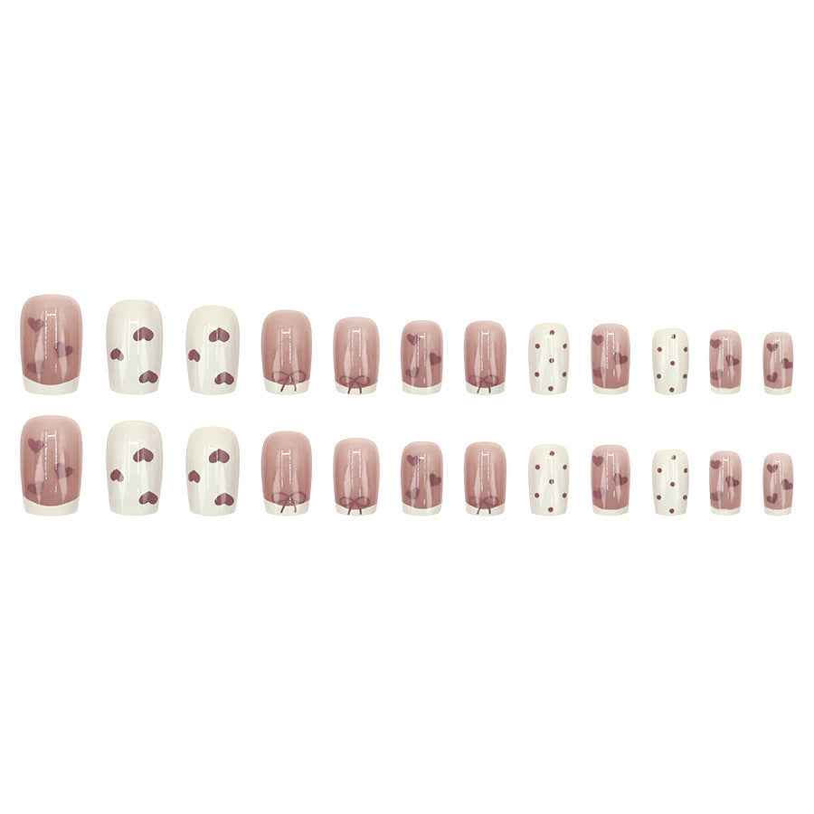 Love Heart Bow Personalized Nail Art