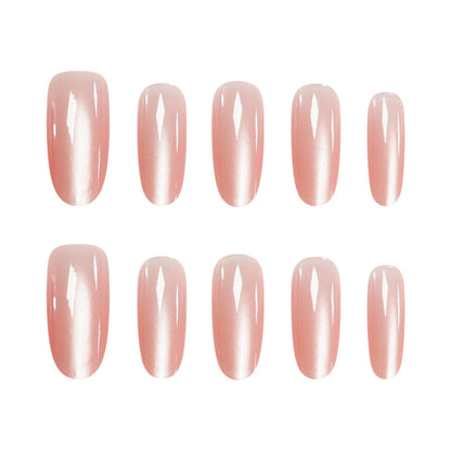 Aurora Pink Cat Eye Nail Art