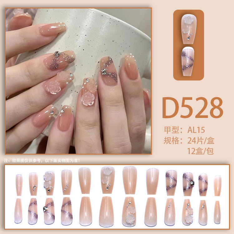 High-end three-dimensional large-sized camellia nail art