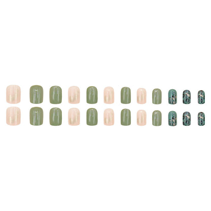 Green leopard print fashionable gold foil personalized nail art