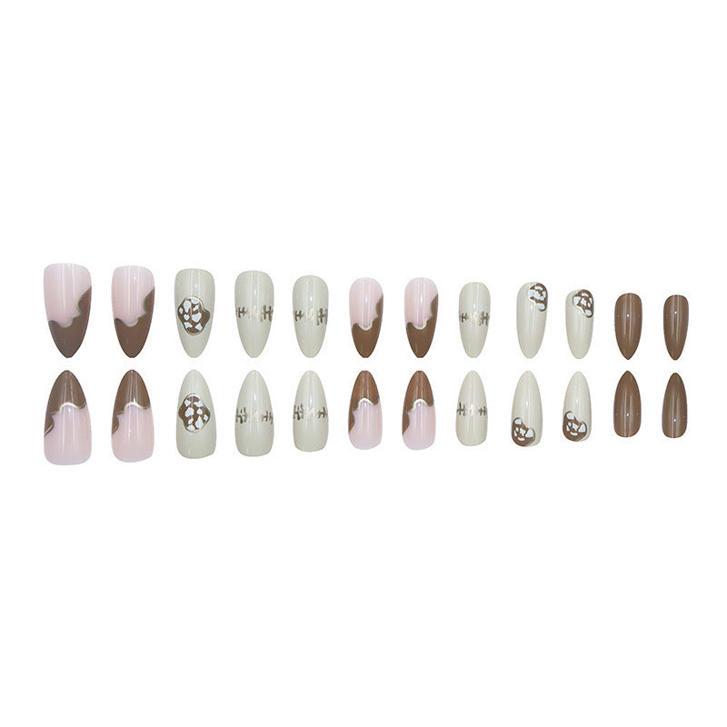 Ice Transparent Amber Coffee-Colored Graffiti Nail Art