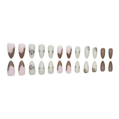 Ice Transparent Amber Coffee-Colored Graffiti Nail Art