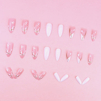 Ins-style gentle pink manicure