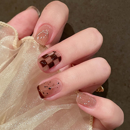 Chessboard glitter nail polish