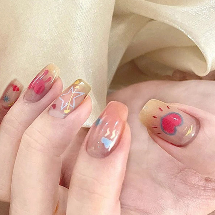 Spring and Summer Colorful Hand-Painted Nails