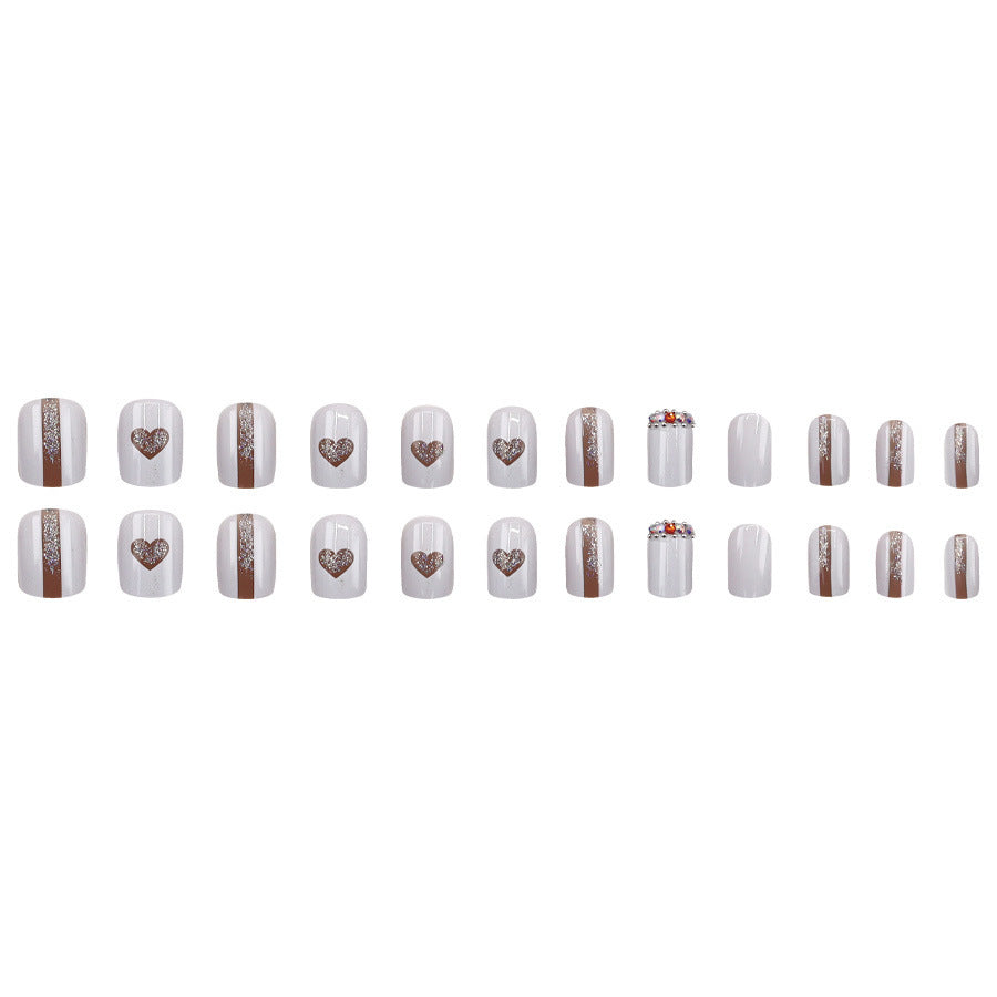 Hollowed-out heart-shaped diamond glitter nail polish