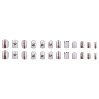 Hollowed-out heart-shaped diamond glitter nail polish