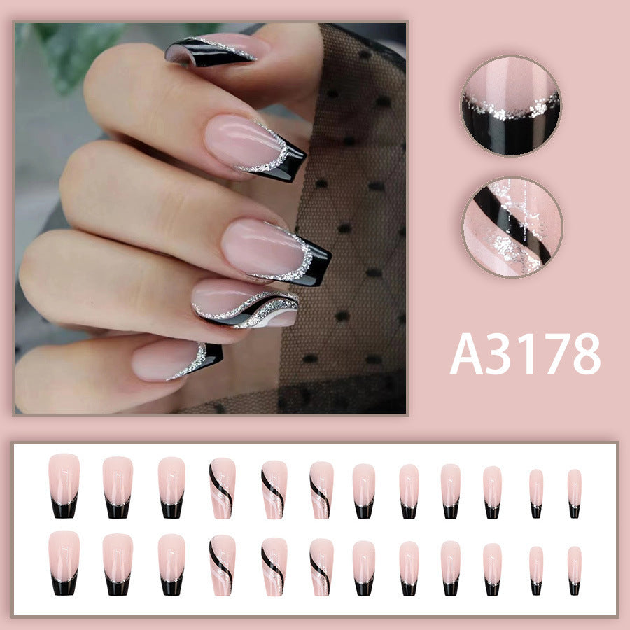 European and American fashion "ins" style black glitter nail polish