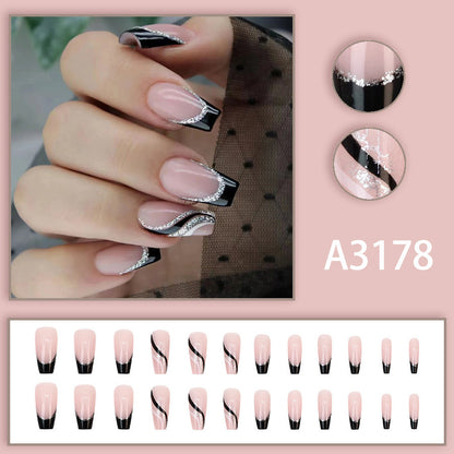 European and American fashion "ins" style black glitter nail polish