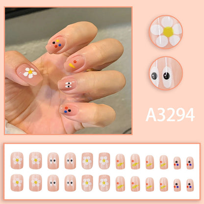Dopamine small flower graffiti nail art