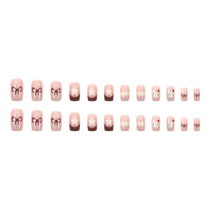 Ice cream cat with a brown bow-shaped nail polish