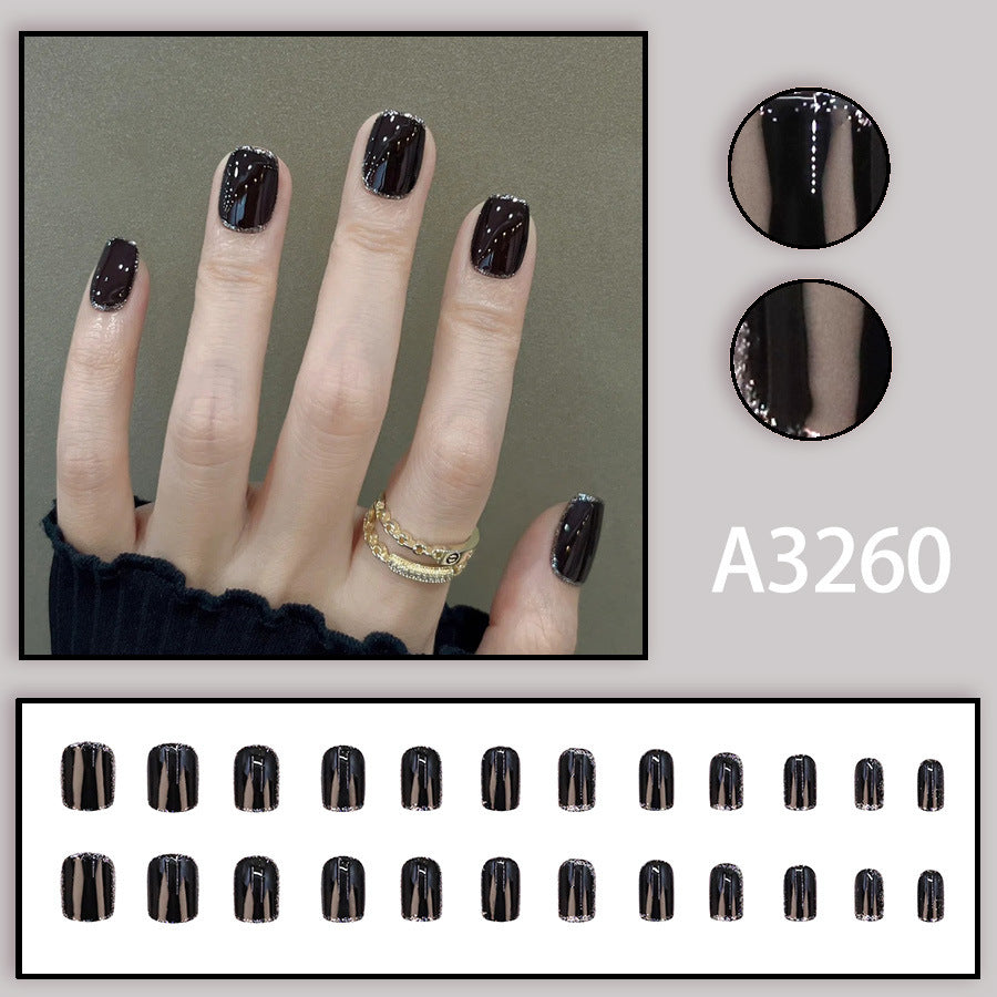 Black high-end silver-gold glitter nail polish