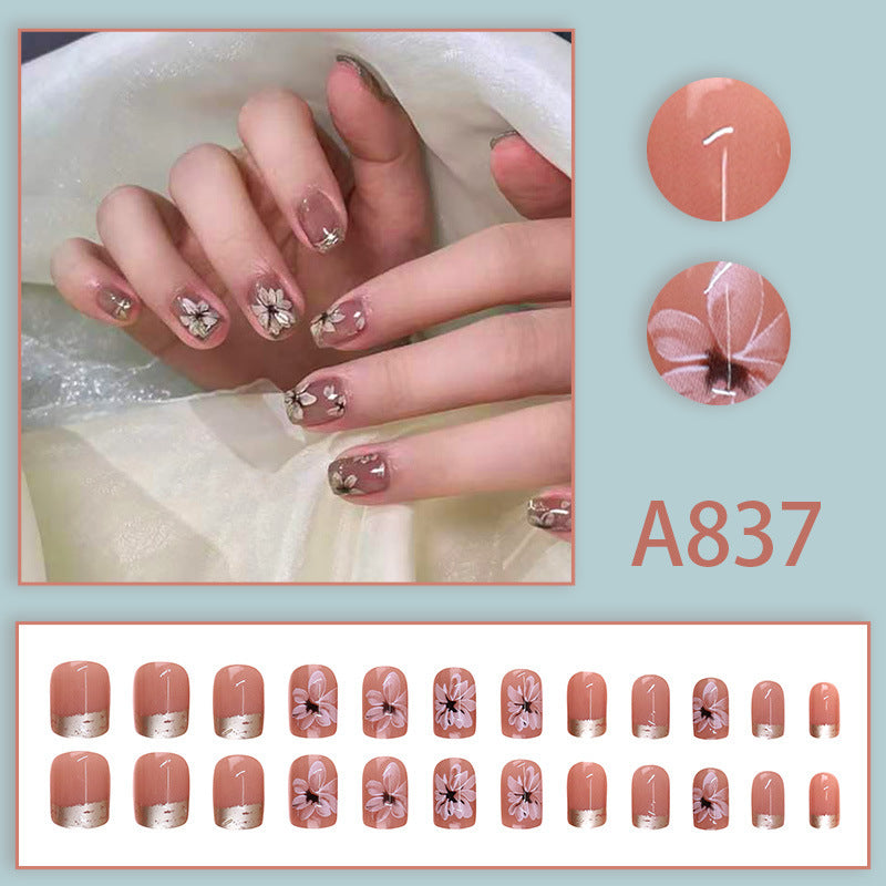 Flowers, tender leaves, beautiful nails