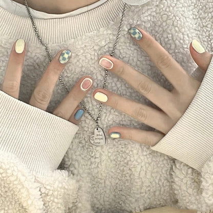 Popular checkered nail polish