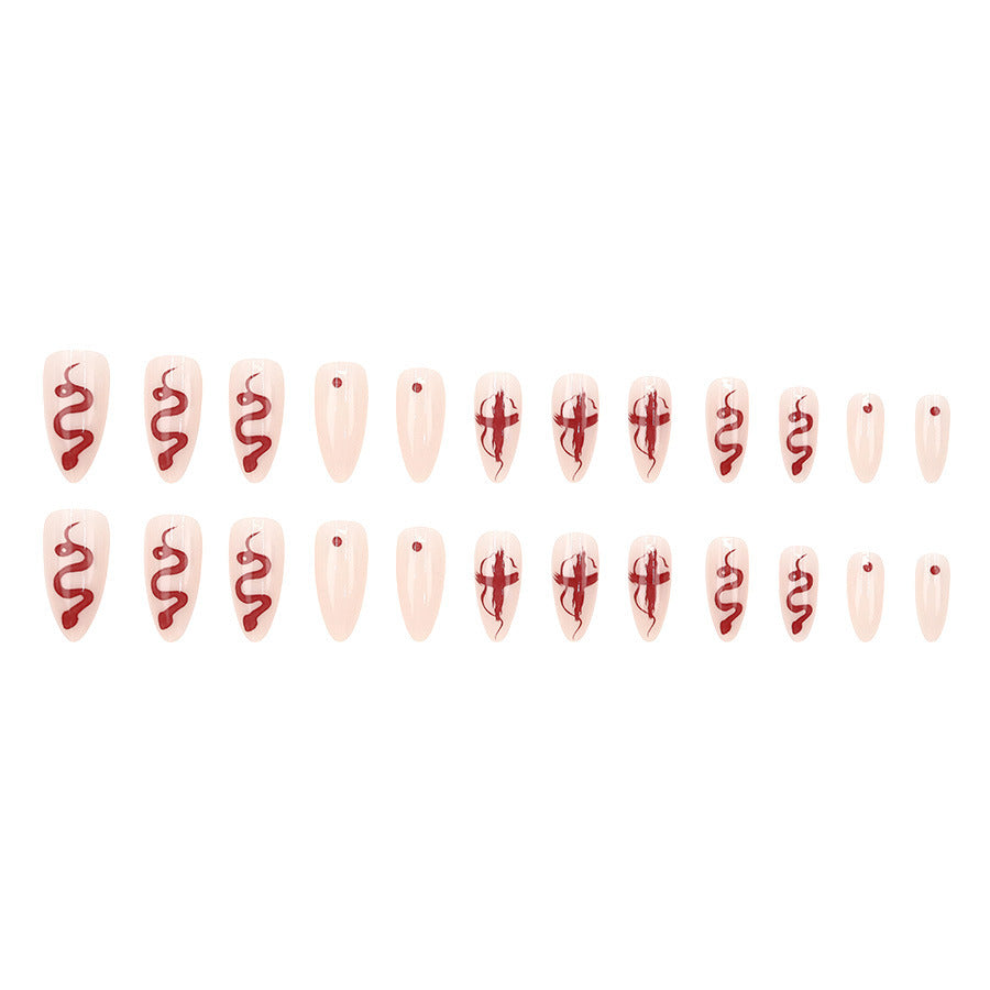 Sexy Cross Snake Pattern Elegant Finger Art
