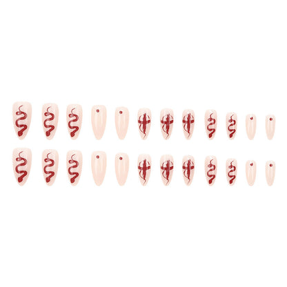 Sexy Cross Snake Pattern Elegant Finger Art