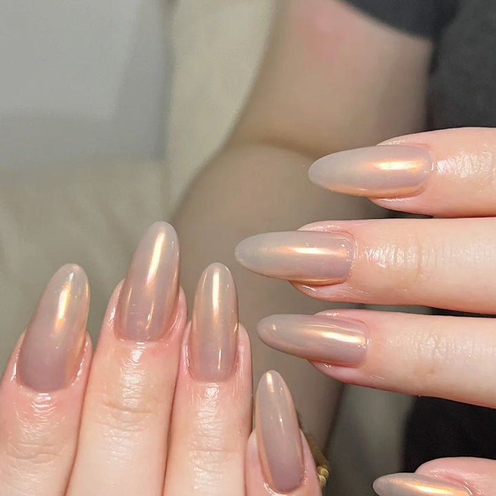 Aurora Pink Cat Eye Nail Art