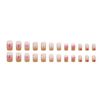 Spring and Summer Colorful Hand-Painted Nails