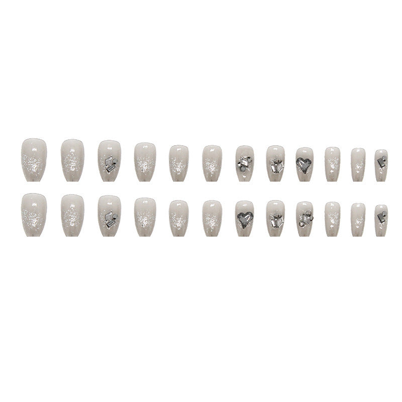 Dark diamond design heart-shaped flashing nail polish