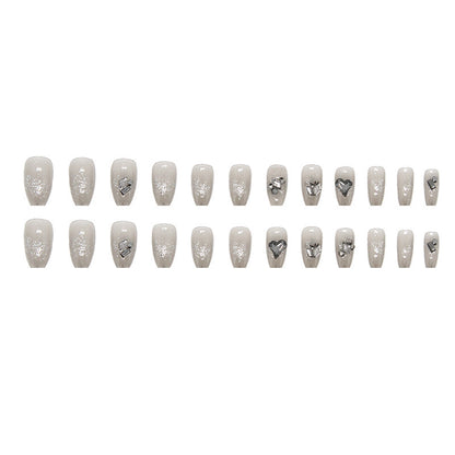 Dark diamond design heart-shaped flashing nail polish