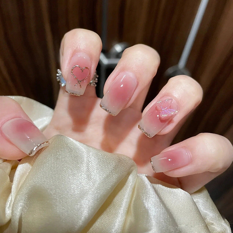 Love Butterfly Long Style Personalized Nail Art