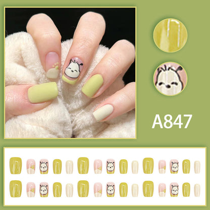 Mustard green manicure
