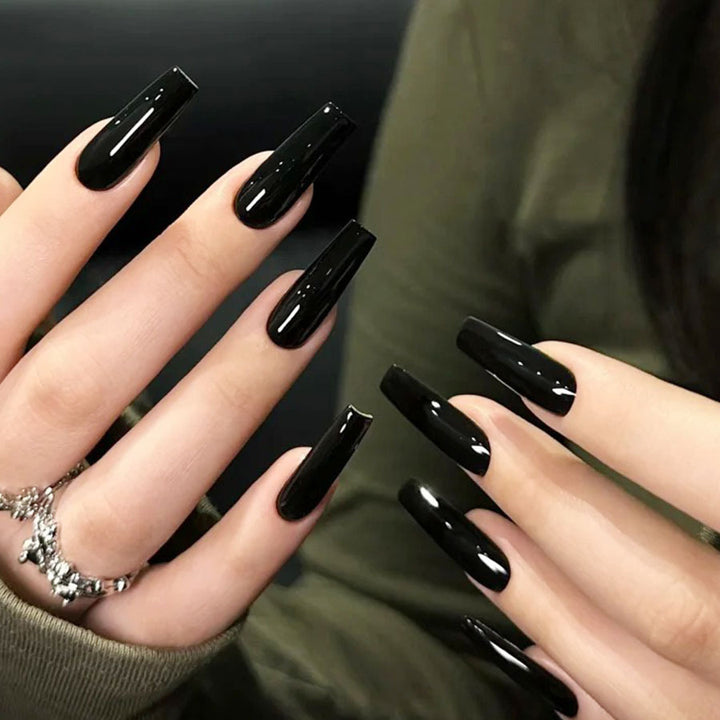 Solid color minimalist black pure sex accessory for nails