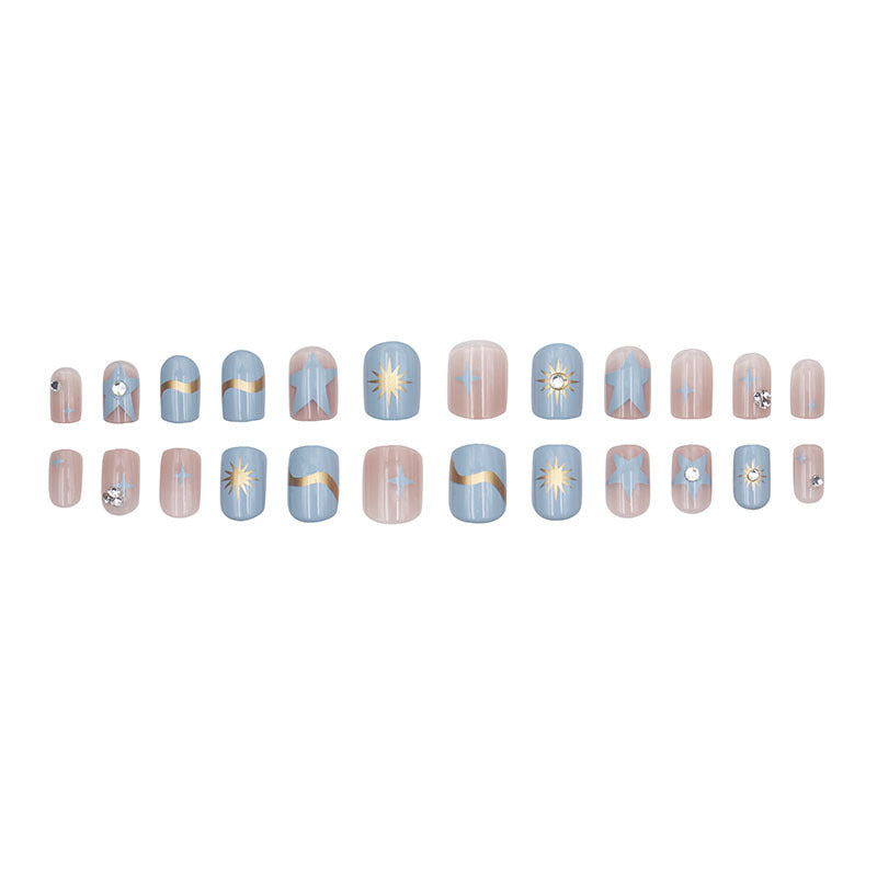 Nude Star Powder Diamond Design Sparkling Flash-In Style Nail Art
