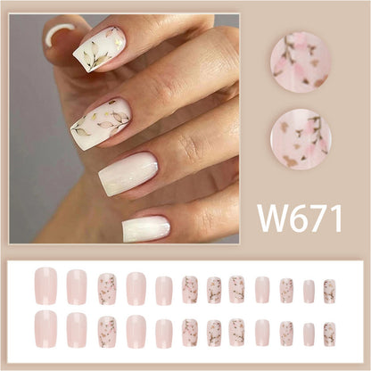 Ins-style elegant leaf-shaped high-end manicure