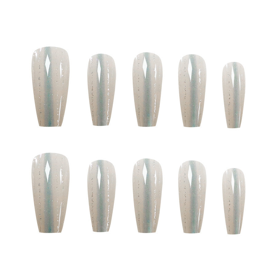 Blue striped cat eye nail polish