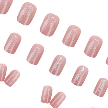 Bare color cat-eye ultra-gleaming powder nail polish design