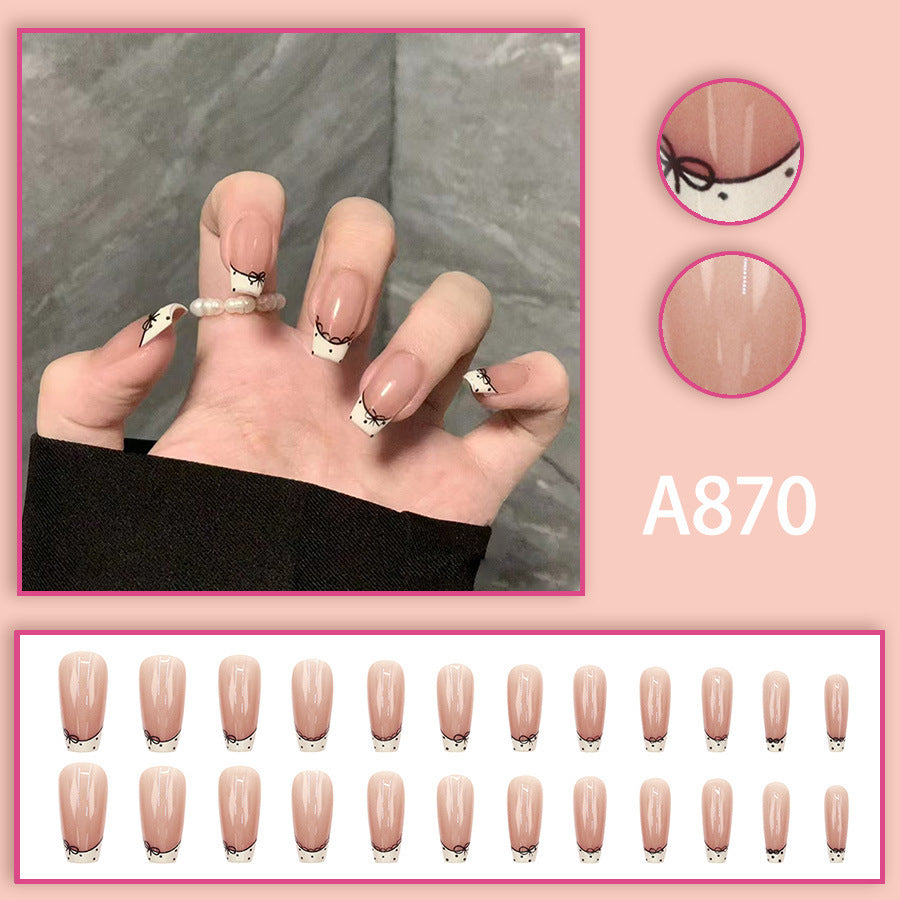 Pure lace border, sweet and cool style, niche small-scale polka dot butterfly nail art