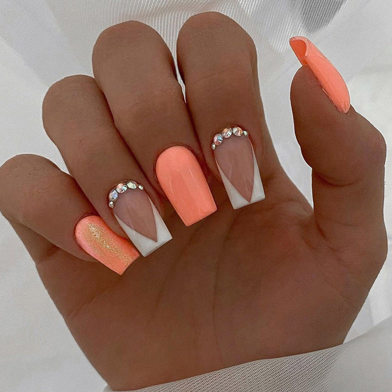 White triangular nail polish