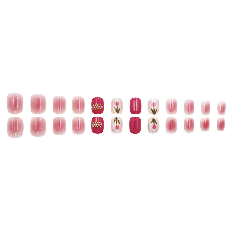 Diamonds shining, luxurious and cute, lovely student-style flower nail art