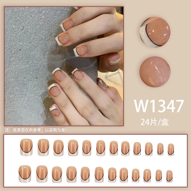 White crescent-shaped nail polish