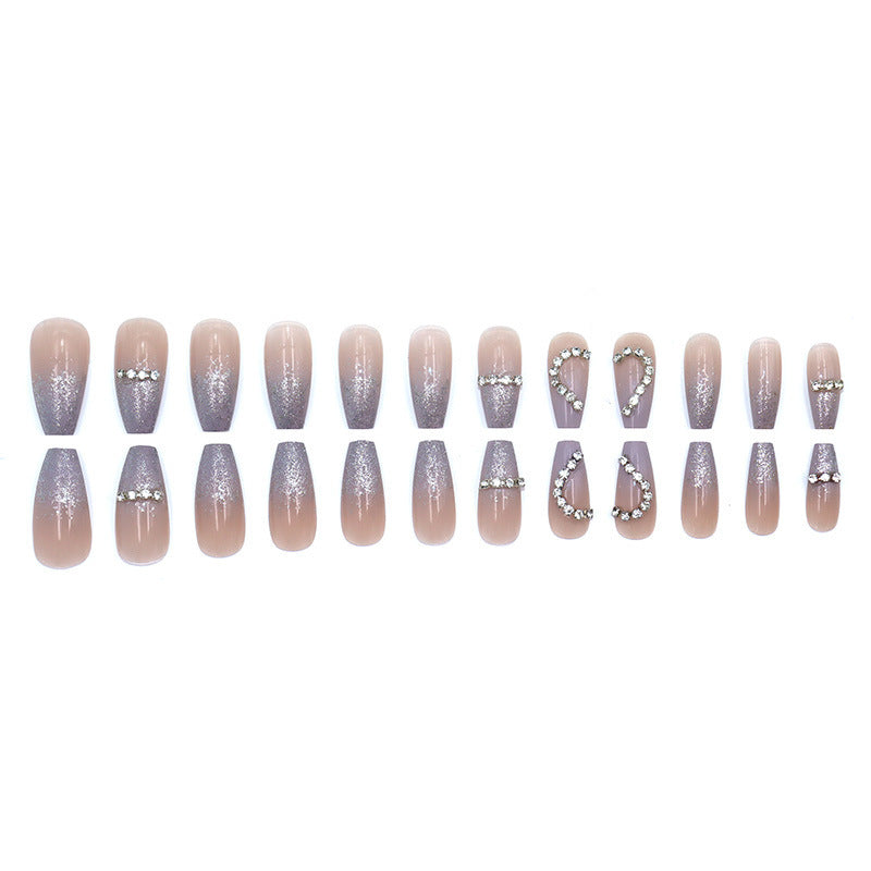 Shimmering Diamond Heart Nail Art