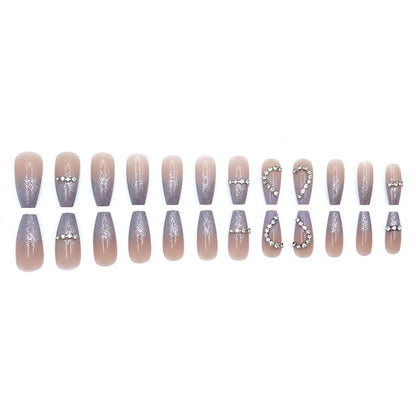 Shimmering Diamond Heart Nail Art