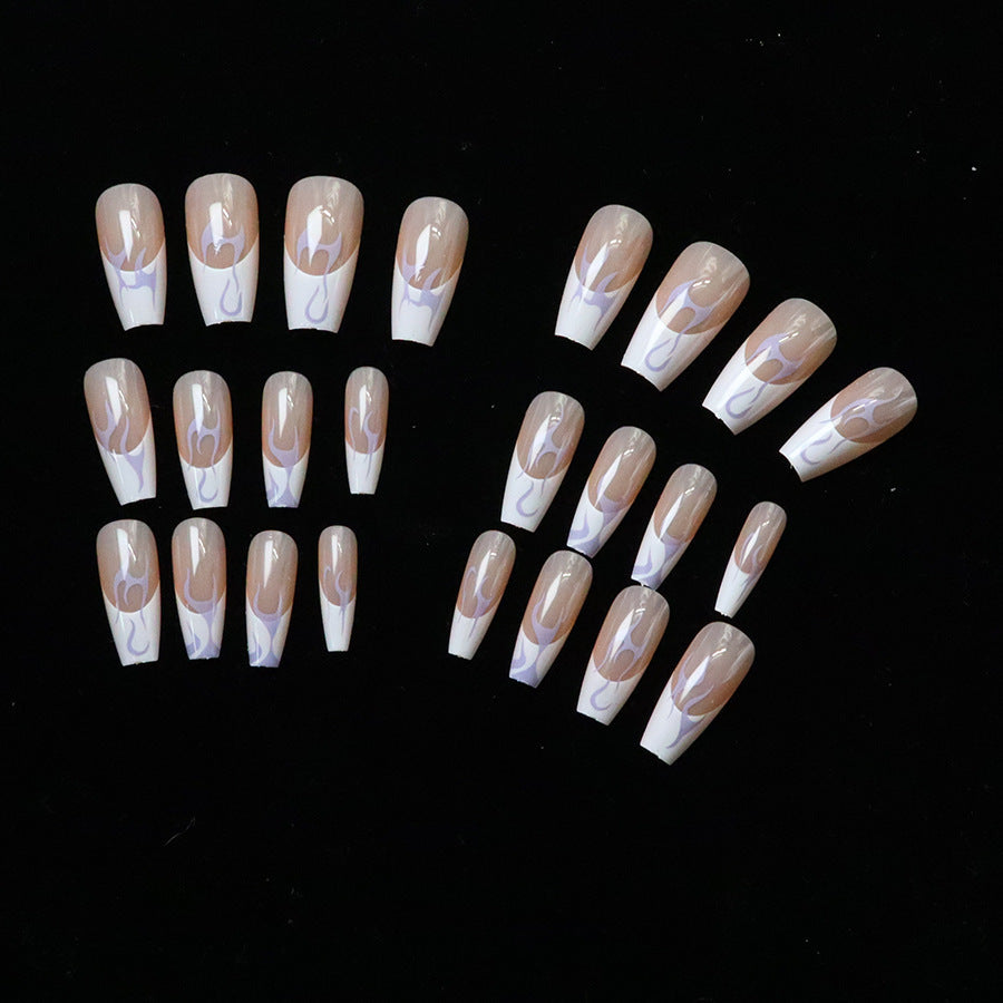 Sweet and cool girl flame-patterned nail art