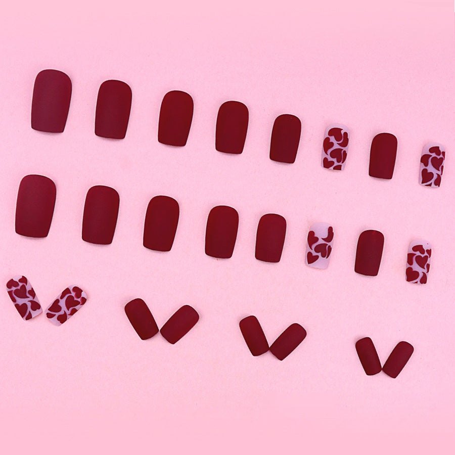 Hot girl cool style red heart accessory for nails