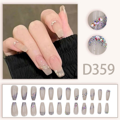 Sophisticated and sexy nude diamond style personalized manicure