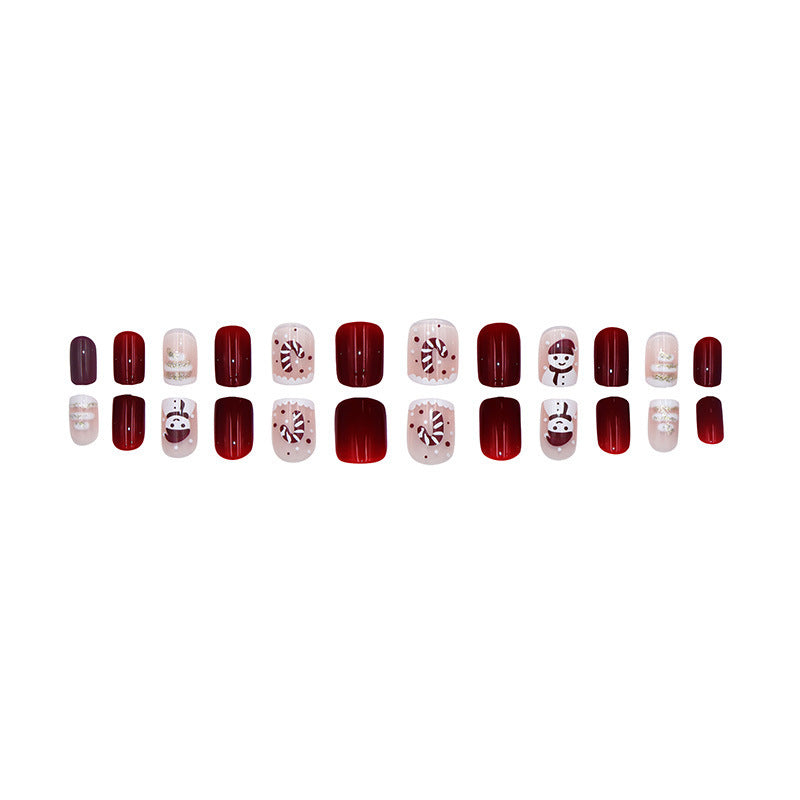 Snowman Christmas Tree Nail Art
