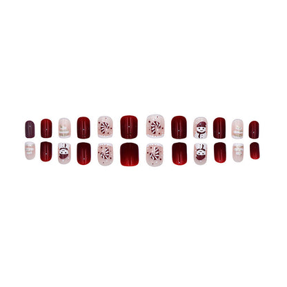 Snowman Christmas Tree Nail Art