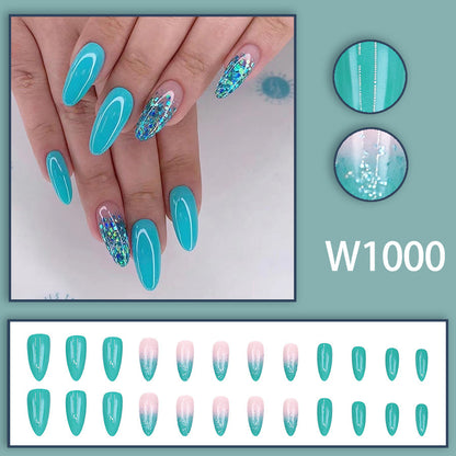 Blue-green forest burst into brilliant coolness and adorned with nails